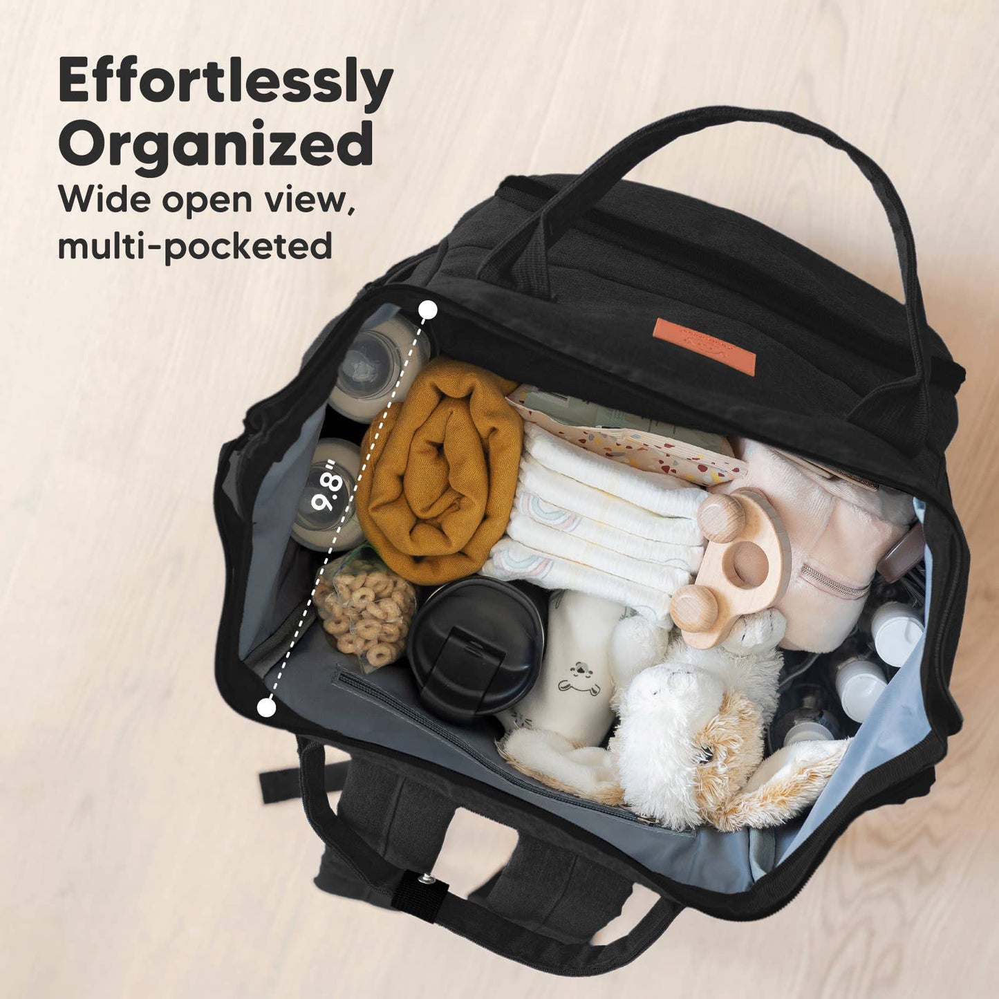 Original Diaper Bag Backpack, Baby Bags with Changing Pad: Trendy Black