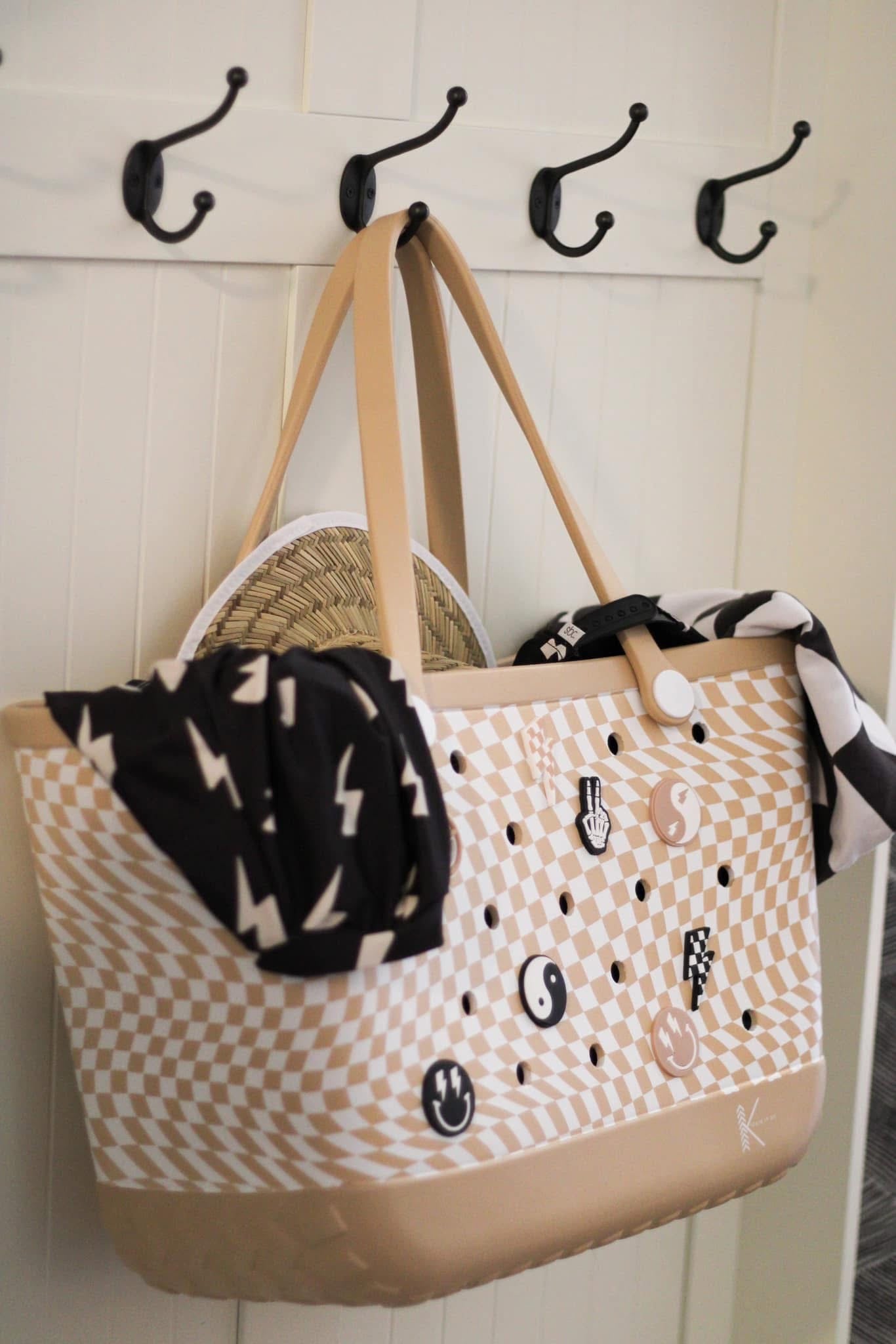 Tan checkered bag