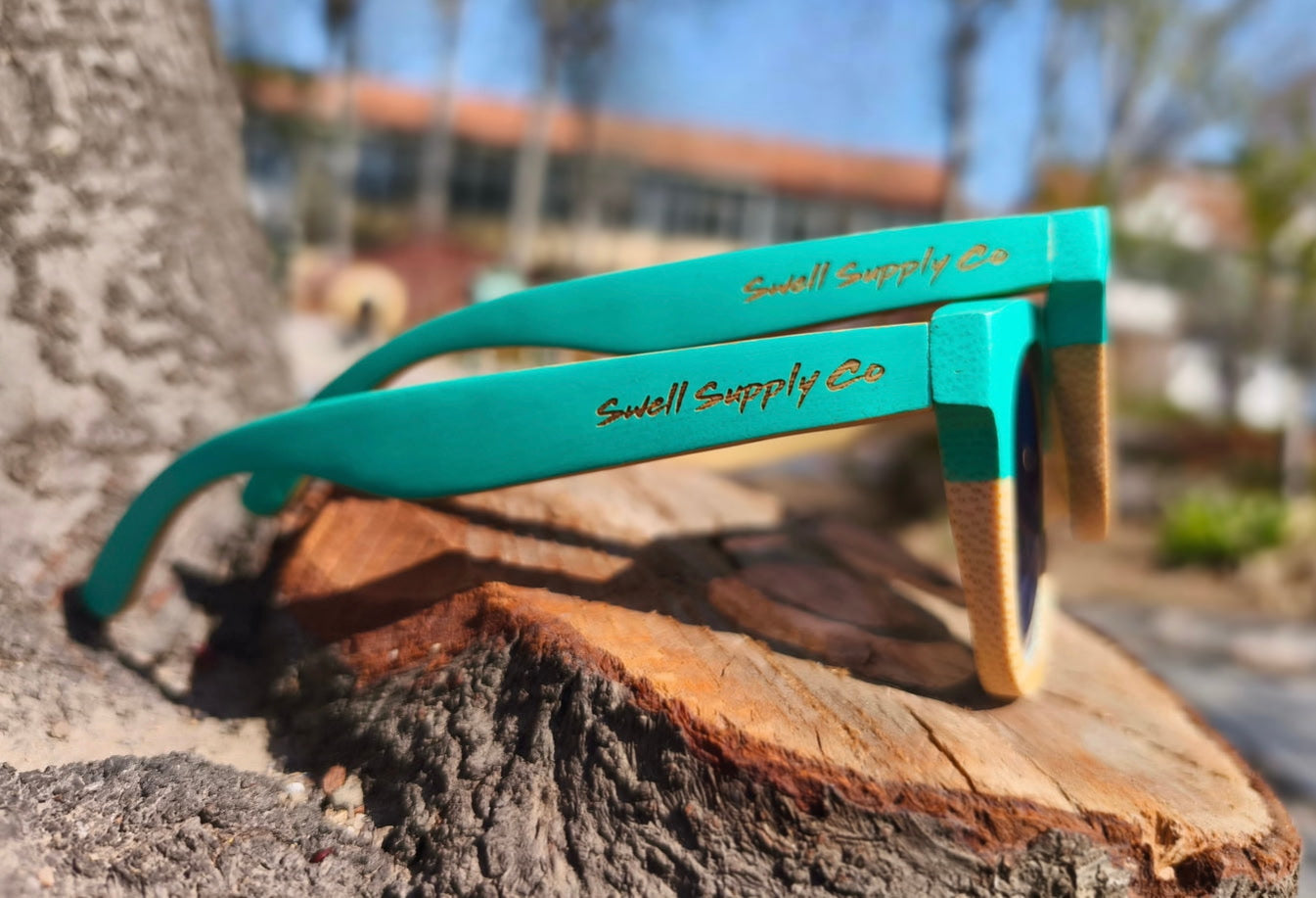 Teal bamboo sunnies