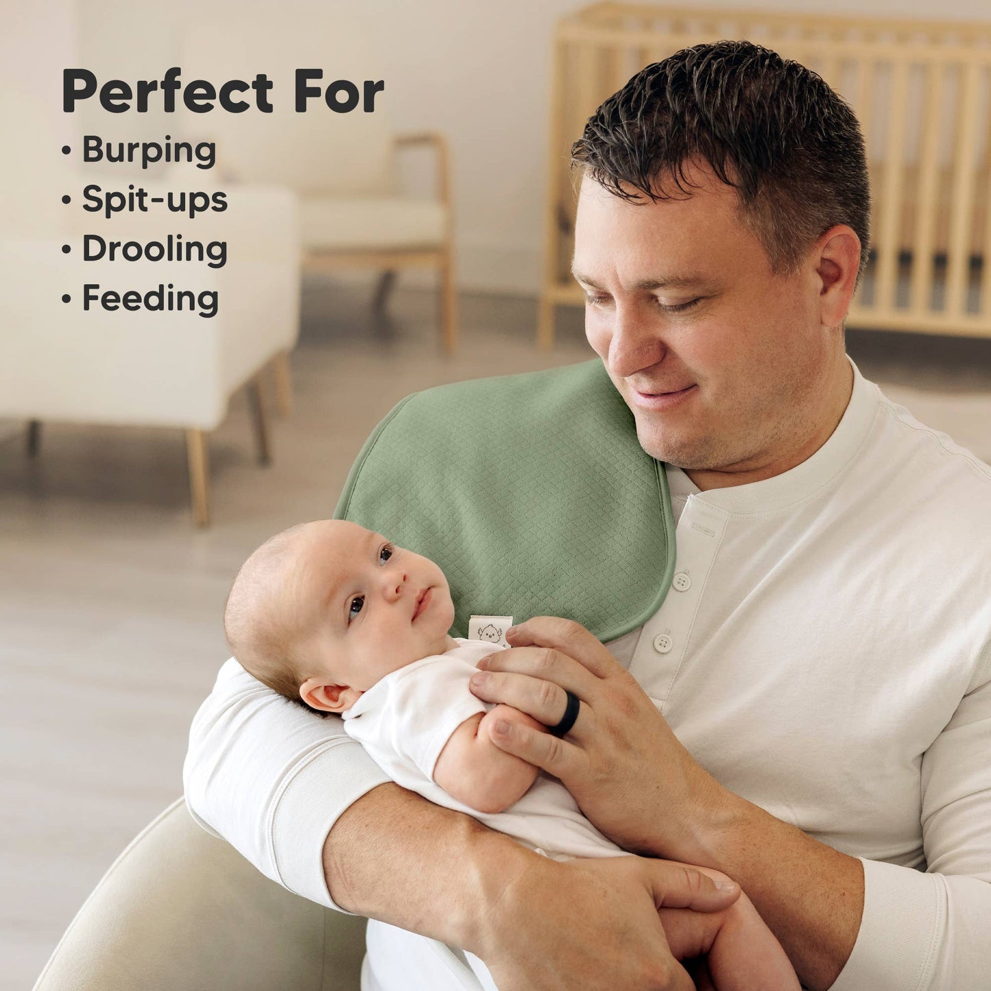 5-Pack Quin Baby Burp Cloths, Soft Burping Cloths for Babies: Phase