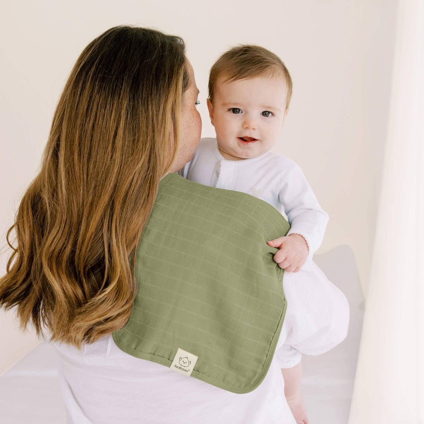 KeaBabies 5pk Lumi Muslin Burp Cloths for Baby Boys, Girls : Pine