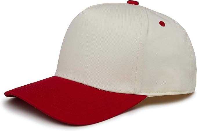 Kids/Baby Two Tone Vintage Cap - Red/Beige