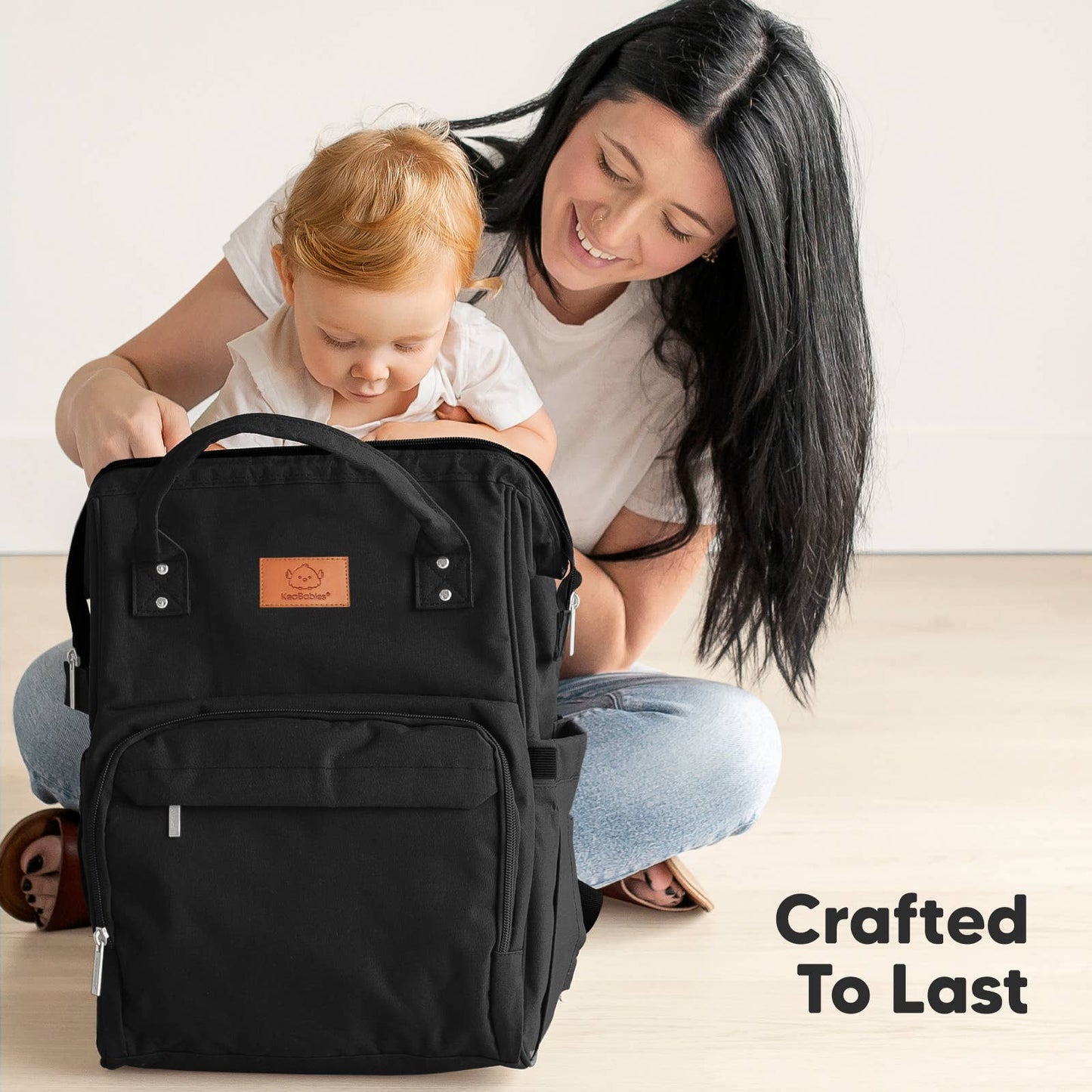 Original Diaper Bag Backpack, Baby Bags with Changing Pad: Trendy Black