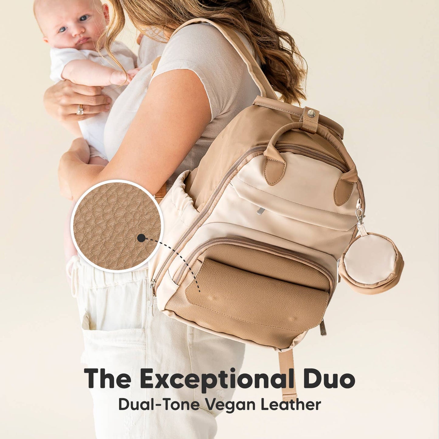 Play Diaper Bag Backpack, Baby Bag with Changing Pad: Latte