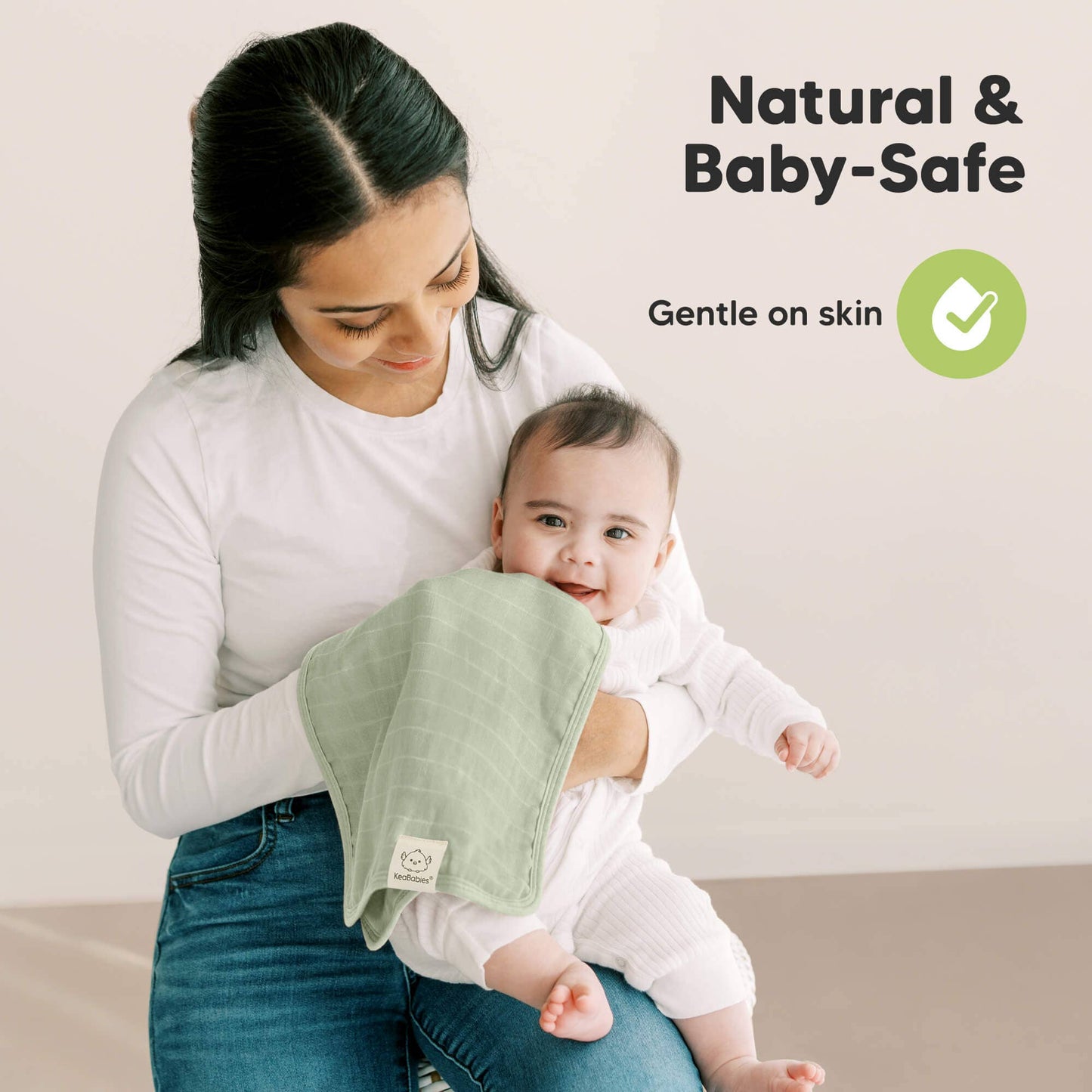KeaBabies 5pk Lumi Muslin Burp Cloths for Baby Boys, Girls : Pine
