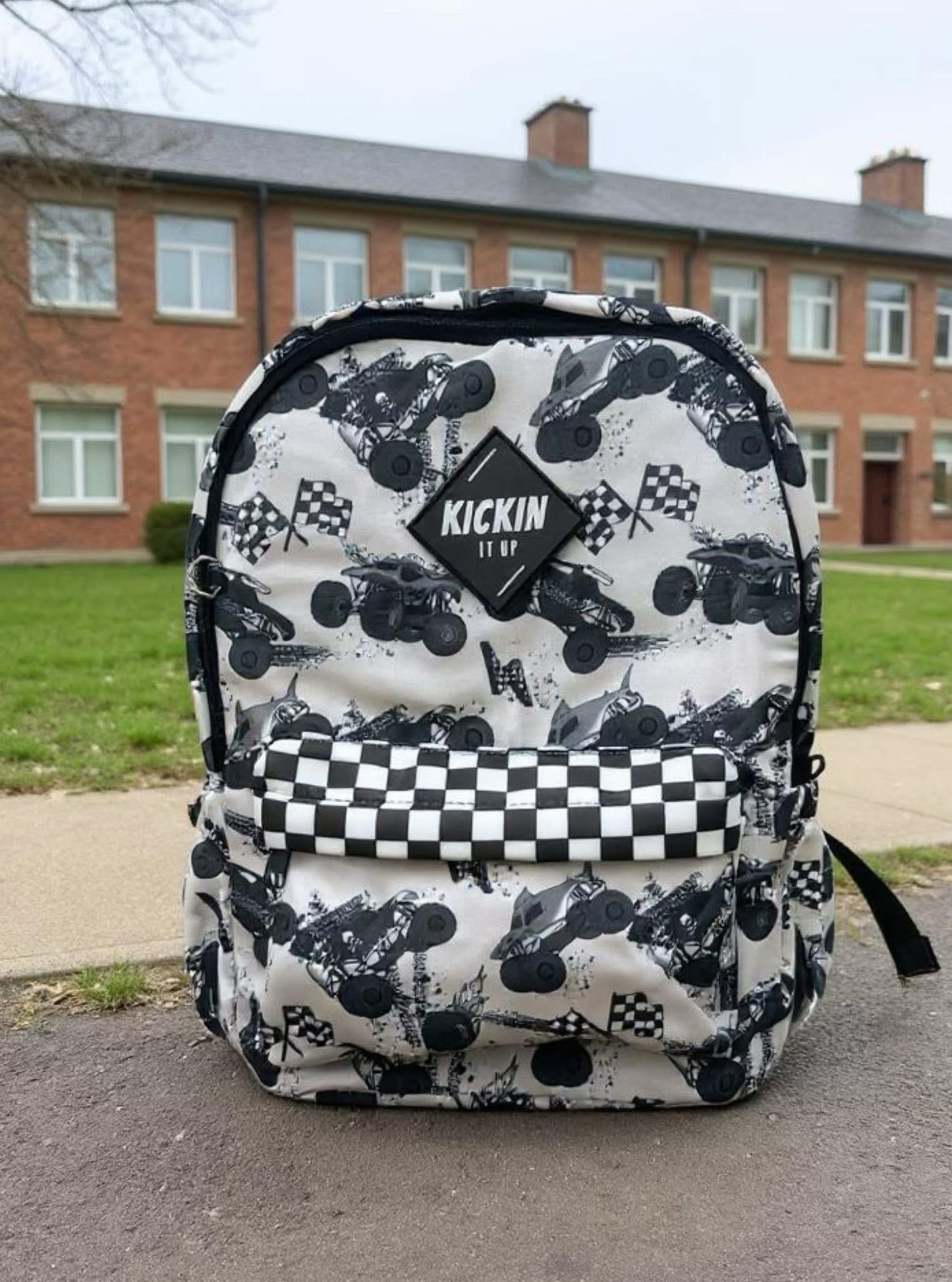 Trucks themed backpack
