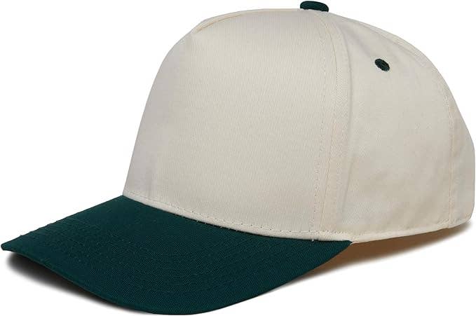 Kids/Baby Two Tone Vintage Cap - Dark Green/Beige: Medium/Large (2-9 Years)