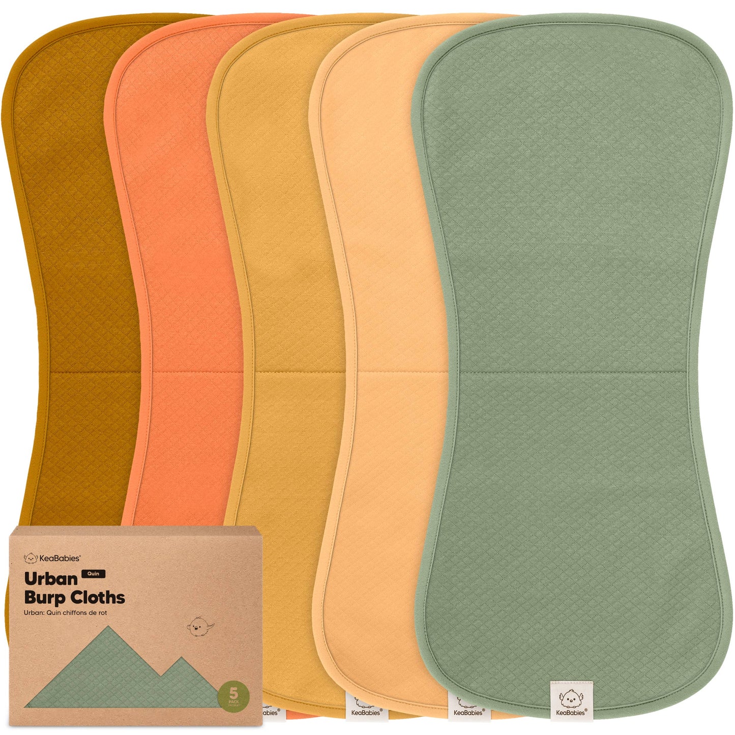 5-Pack Quin Baby Burp Cloths, Soft Burping Cloths for Babies: Phase