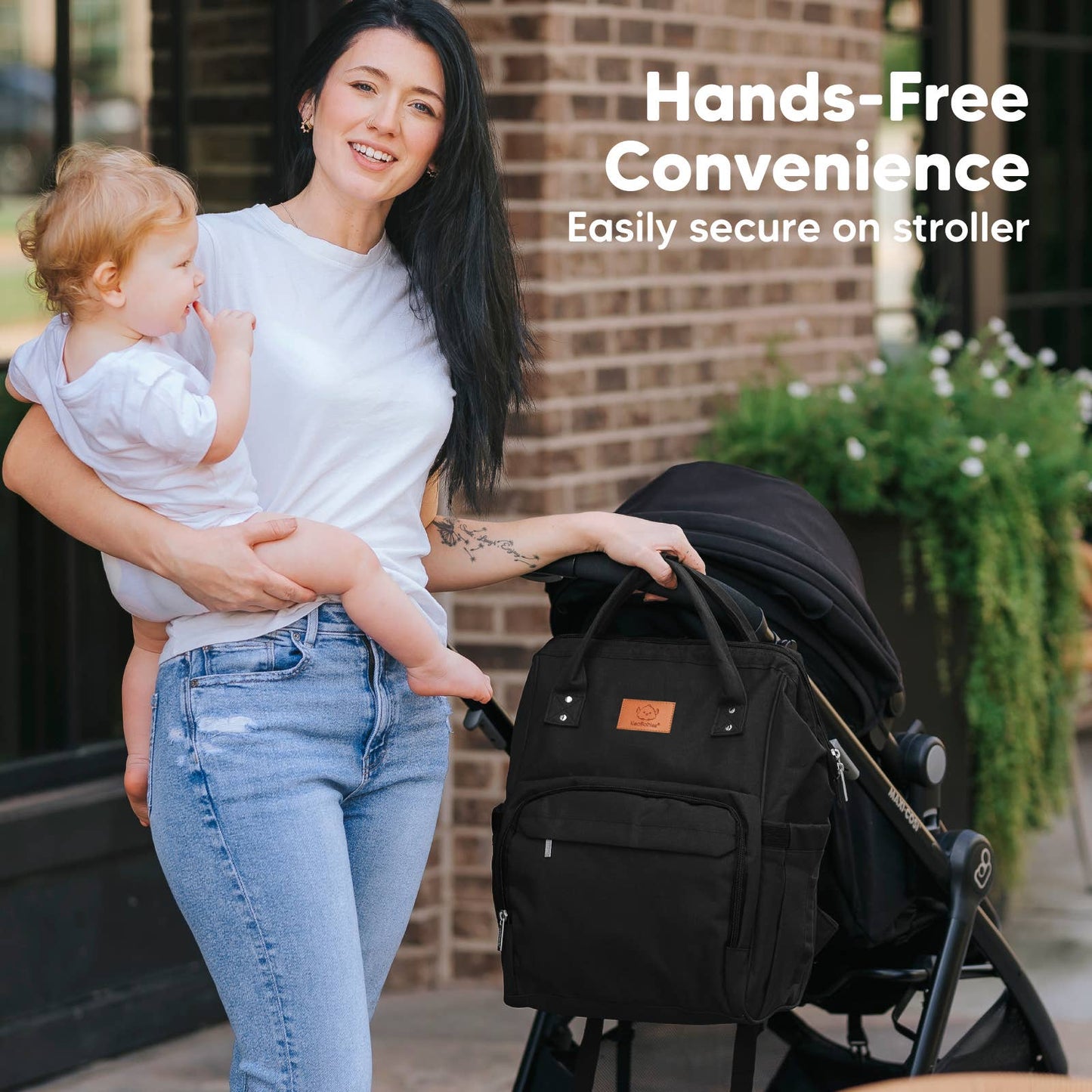 Original Diaper Bag Backpack, Baby Bags with Changing Pad: Trendy Black