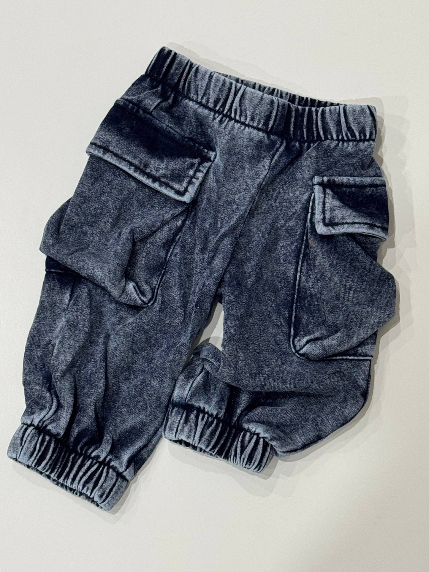 Denim Wash • Cargo Sweatpants: 2T