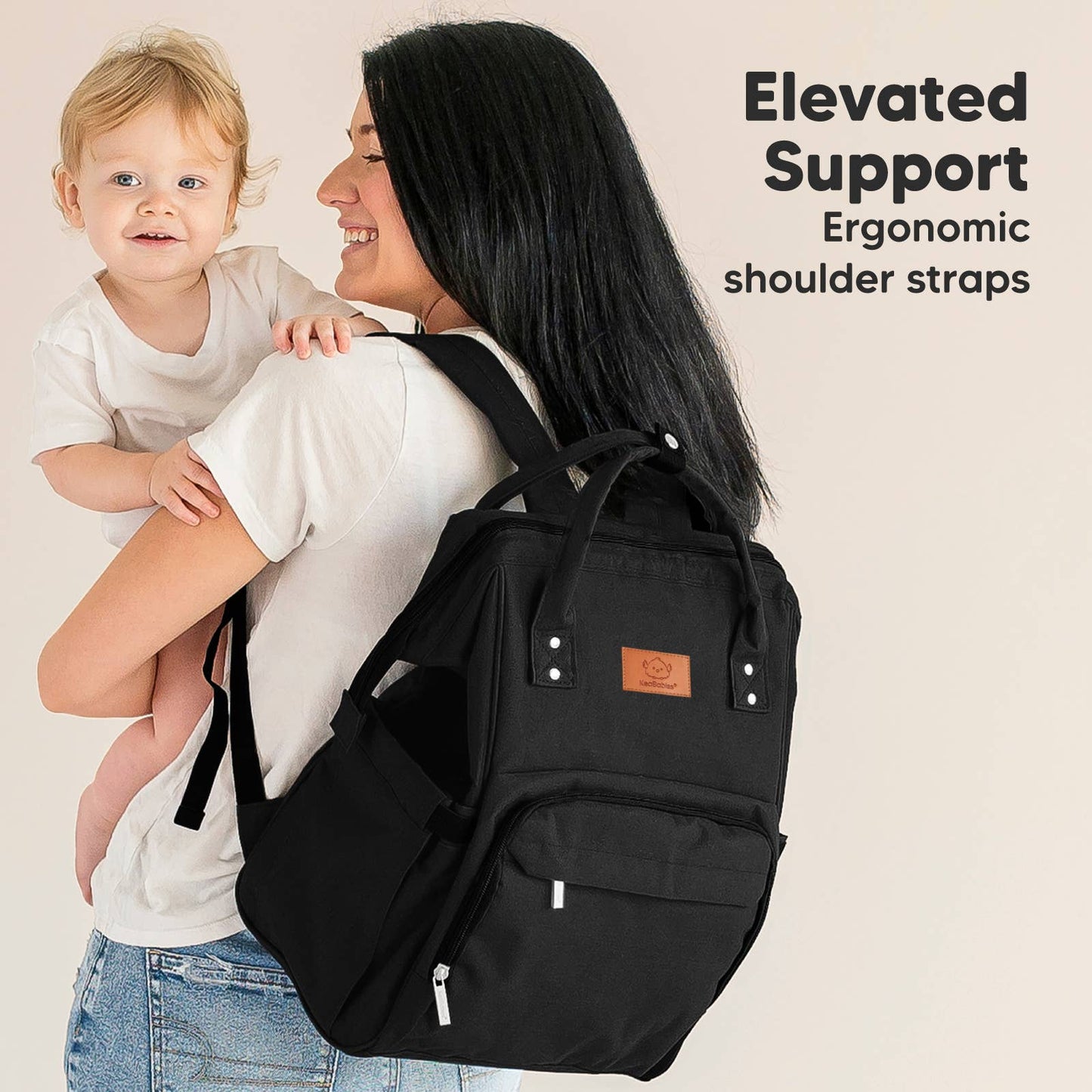 Original Diaper Bag Backpack, Baby Bags with Changing Pad: Trendy Black