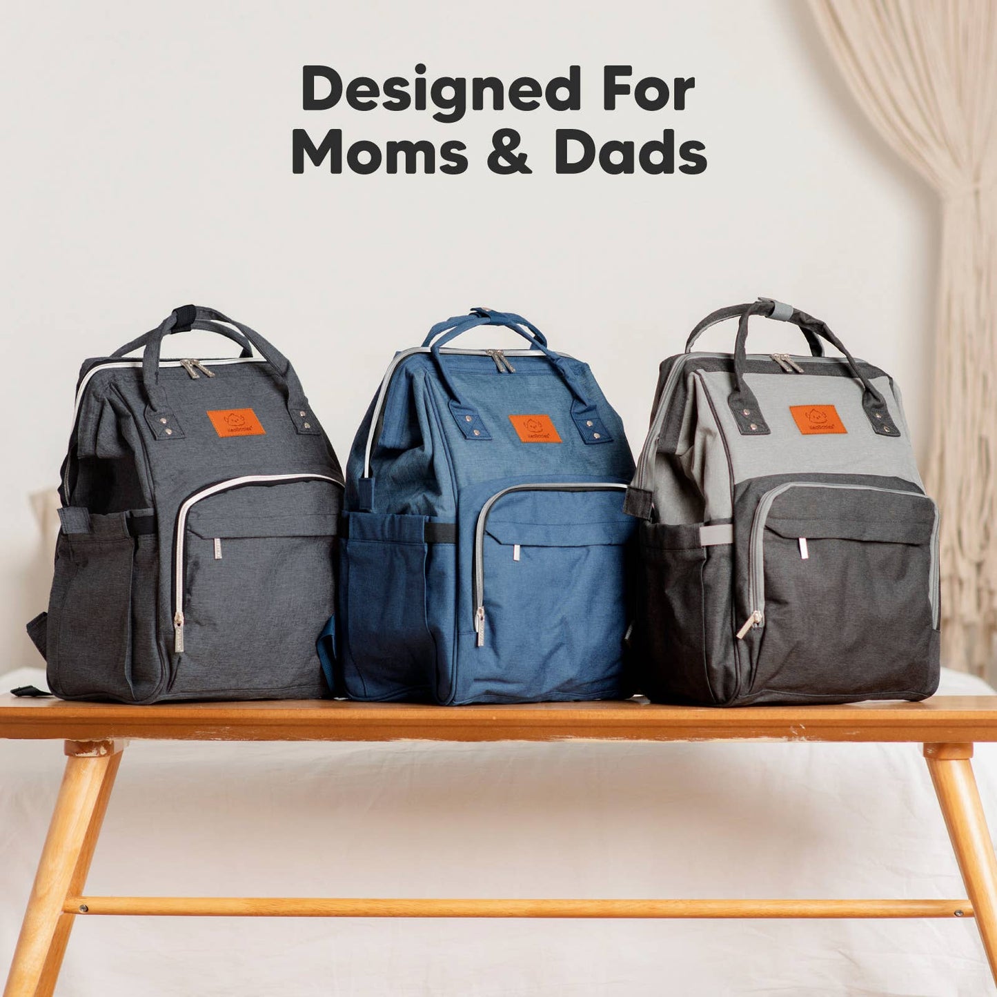 Original Diaper Bag Backpack, Baby Bags with Changing Pad: Trendy Black