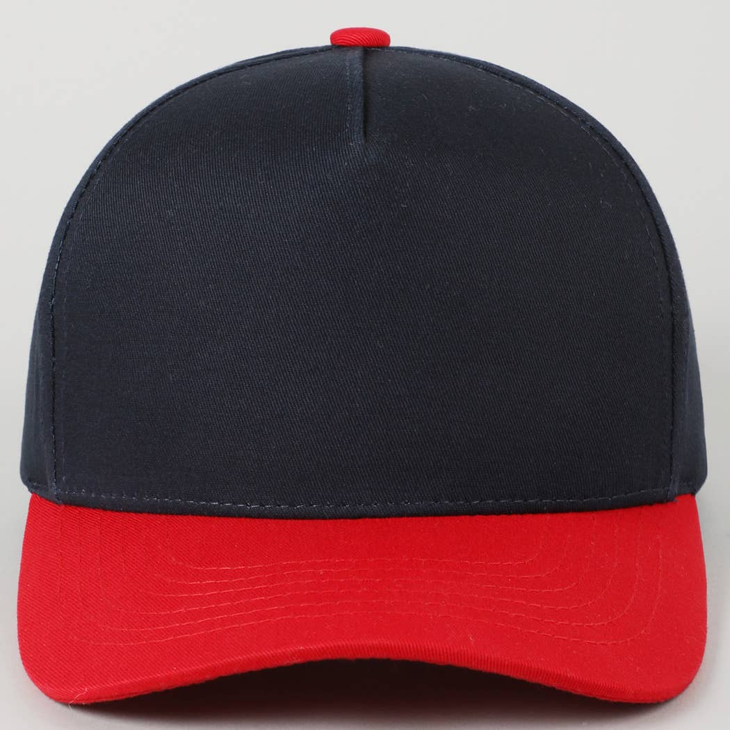 Plain Two-Tone Canvas Cotton Trucker Hat: HOT PINK / ONE SIZE