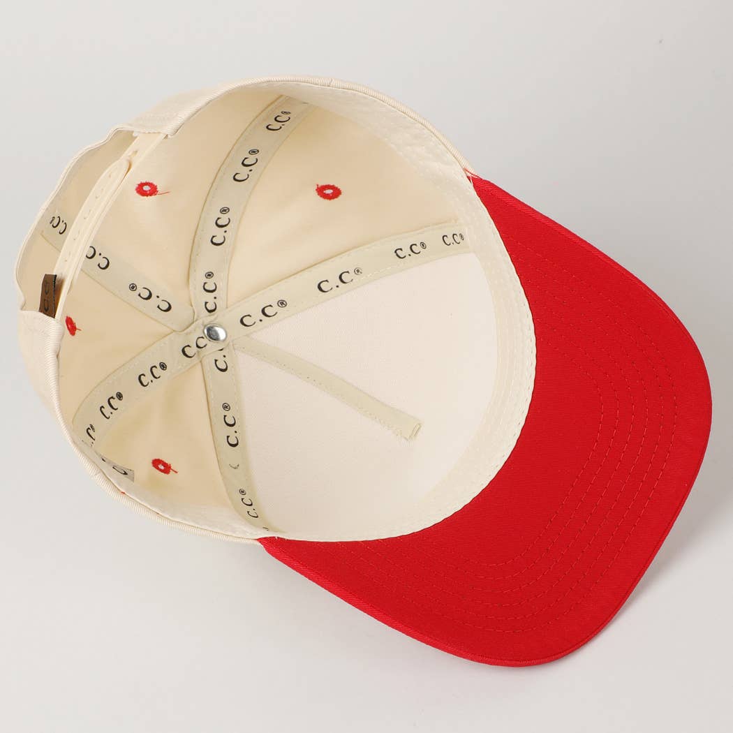 Kids Plain Two Tone Canvas Cotton Baseball Cap : Black / ONE SIZE