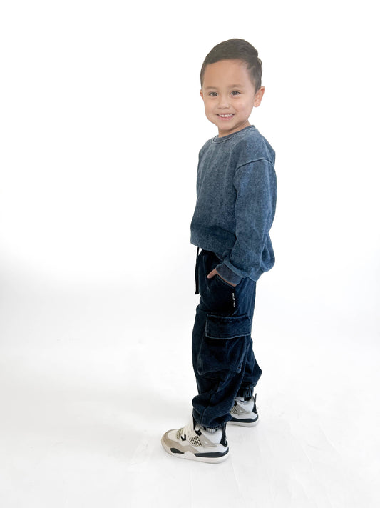 Denim Wash • Cargo Sweatpants: 5T