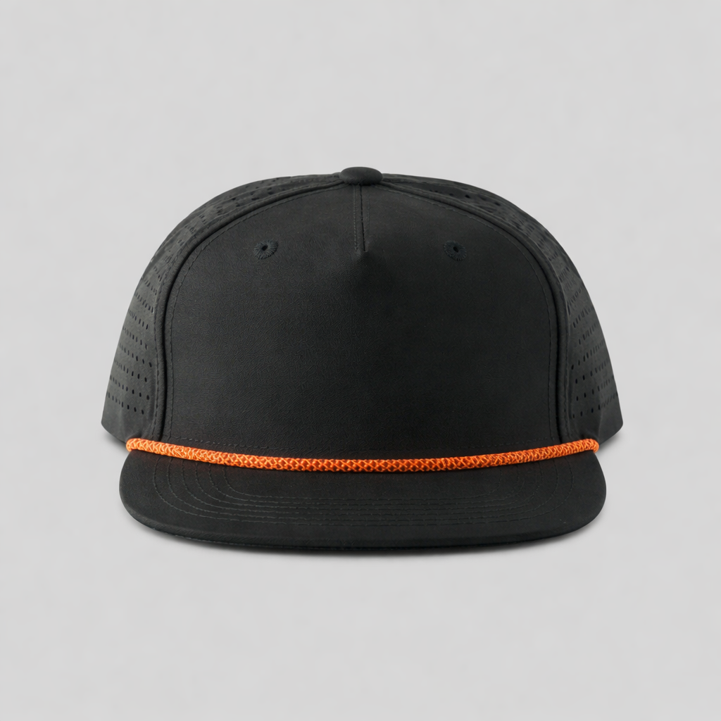 Perforated Structured Black / Black-Orange Rope