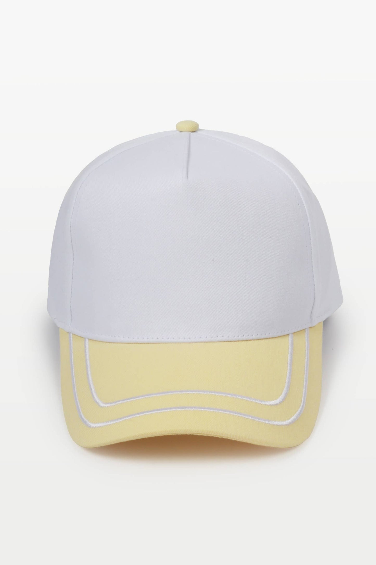 Retro Stripe Brim Two Tone 5-Panel Cap: Blue