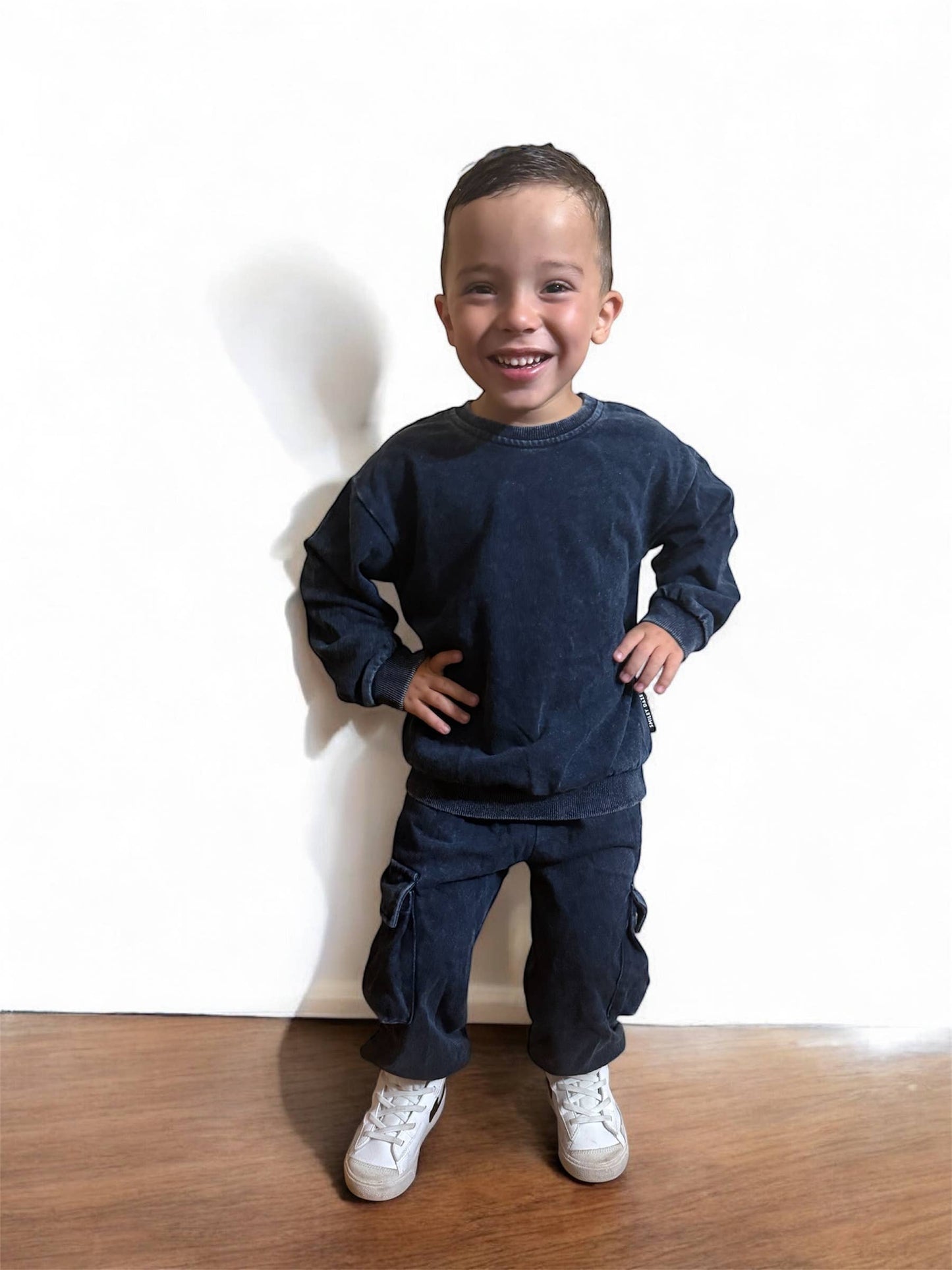 Denim Wash • Cargo Sweatpants: 3T