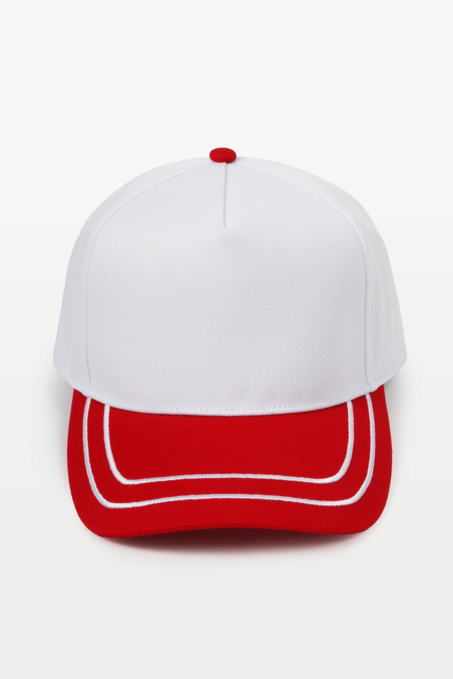 Retro Stripe Brim Two Tone 5-Panel Cap: Blue