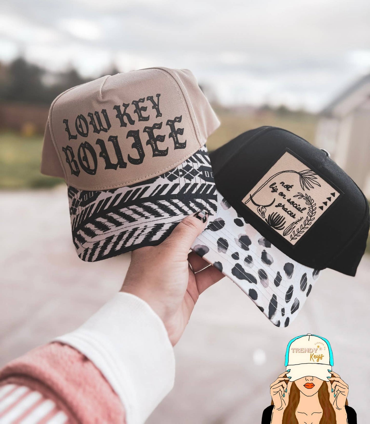 Canvas Front Ball Cap - TK Original Designs: Tan w/ Aztec Stripes Pattern