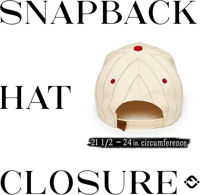 Two Tone Vintage Snapback Hat - Pinstripe - Red/Beige