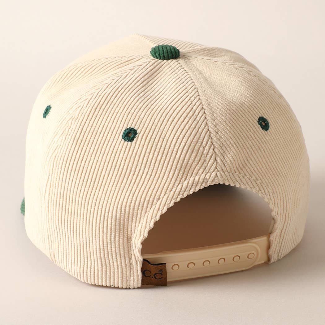 Plain Two Tone Corduroy 5 Panel Trucker Hat: RED / ONE SIZE
