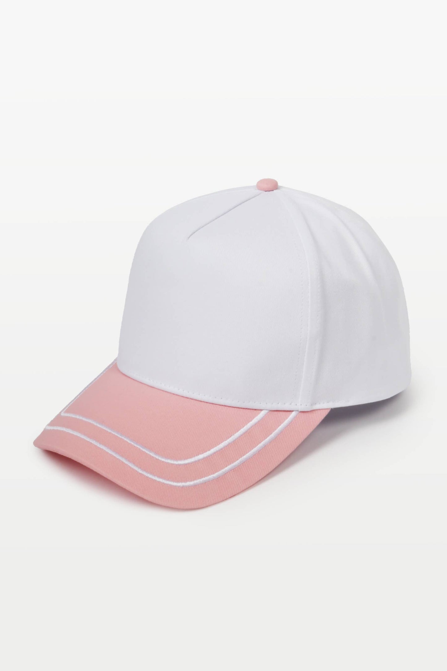 Retro Stripe Brim Two Tone 5-Panel Cap: Blue
