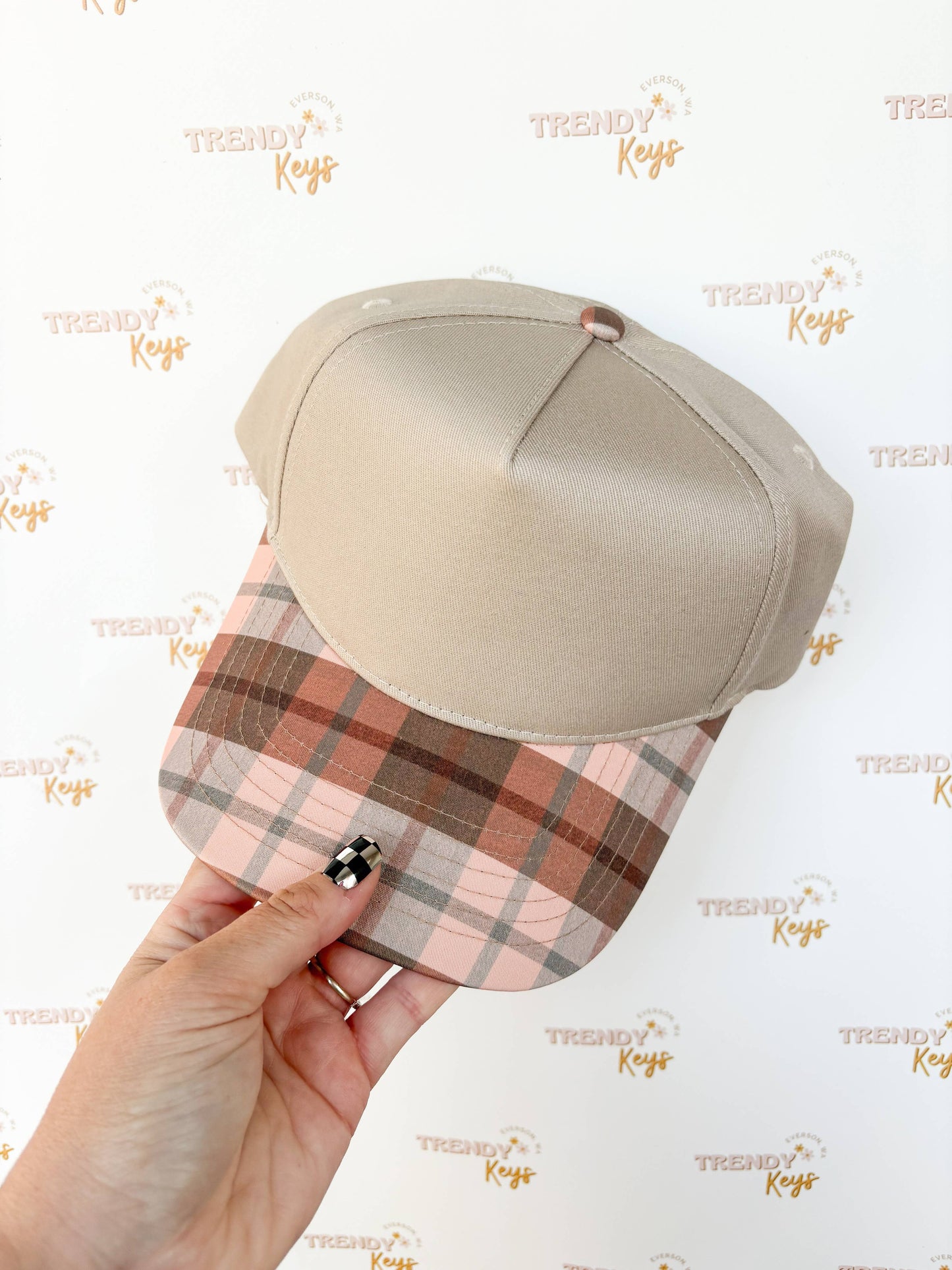 Canvas Front Ball Cap - TK Original Designs: Tan w/ Aztec Stripes Pattern