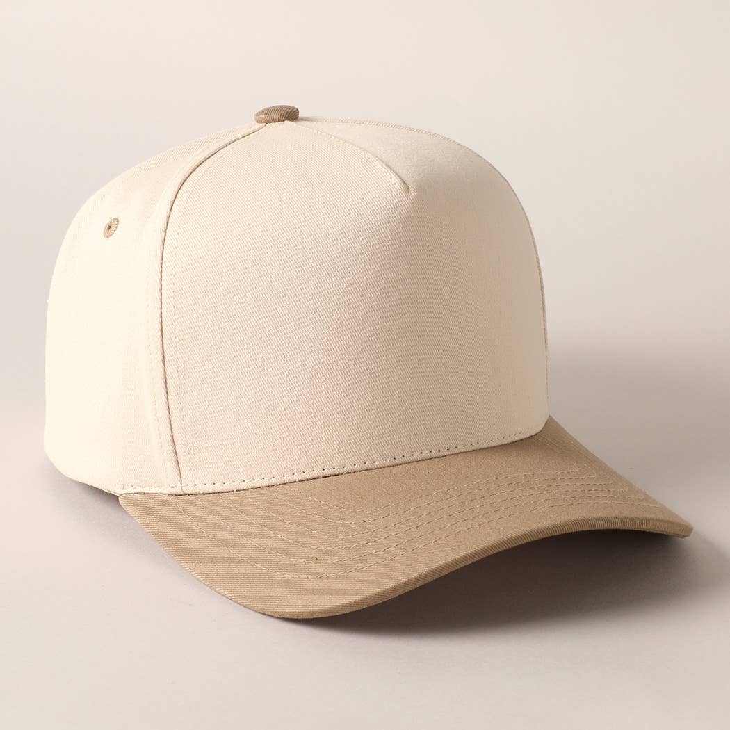 Plain Two-Tone Canvas Cotton Trucker Hat: HOT PINK / ONE SIZE