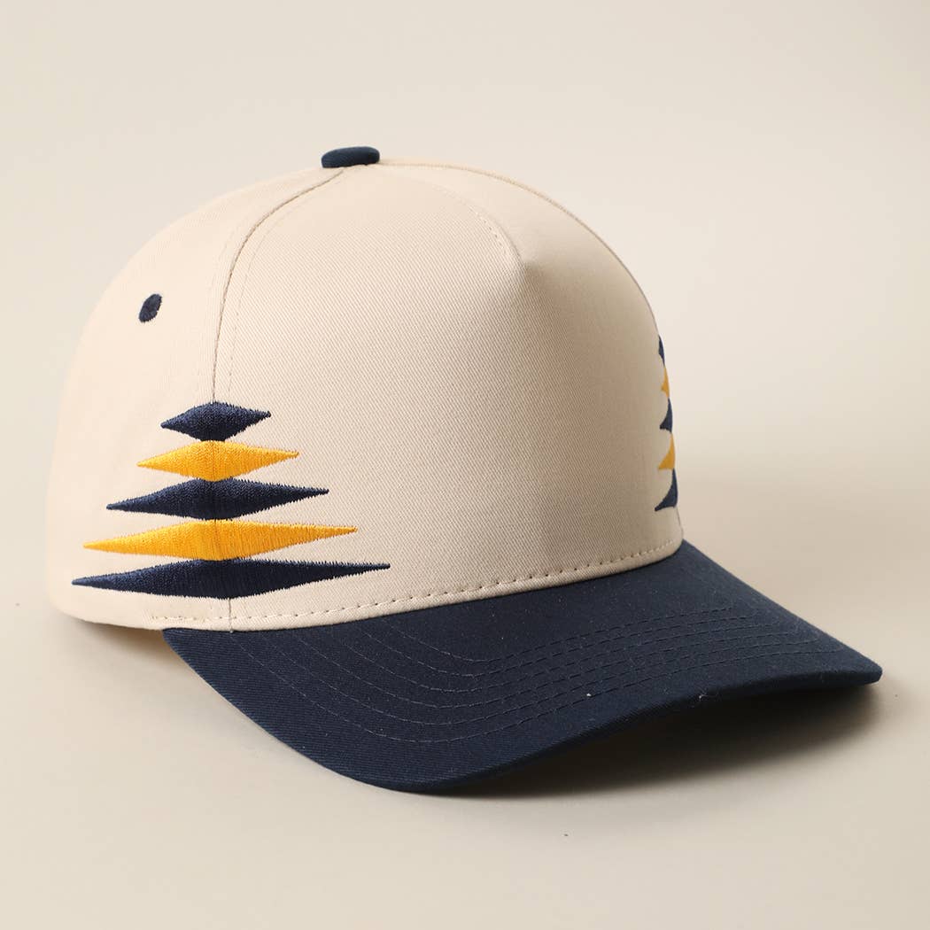 Two-Tone Diamond Cut Embroidered Trucker Hat: ORANGE/WHITE / ONE SIZE