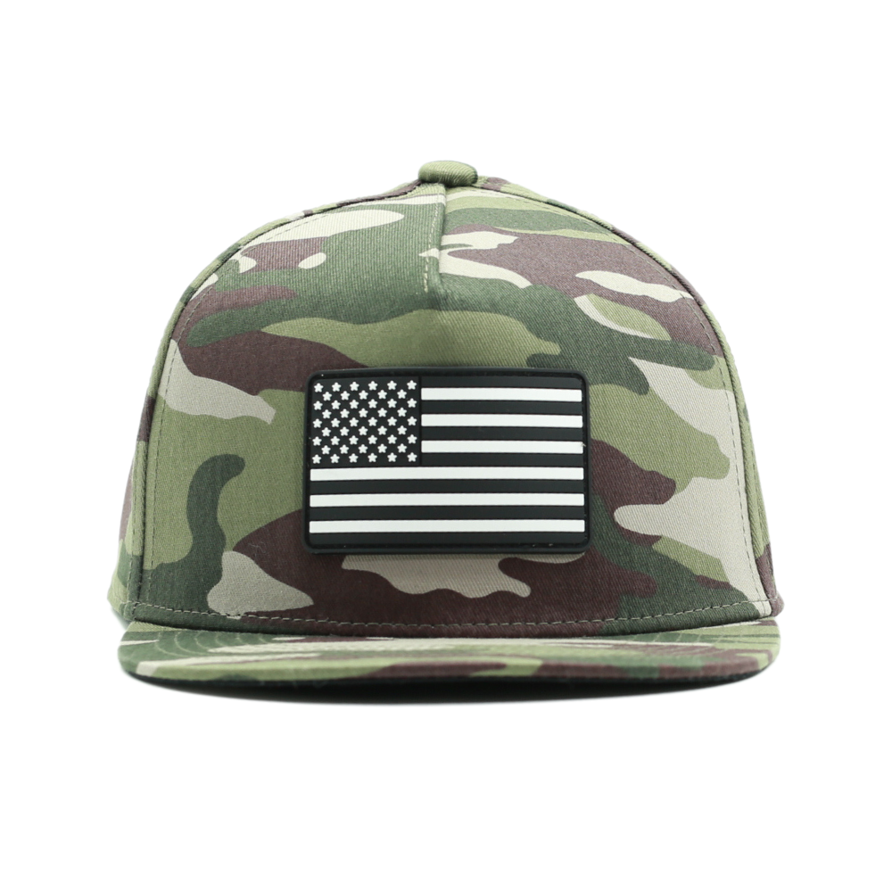 Camo American Flag Trucker Hat: Camo / L (6 yrs-up)
