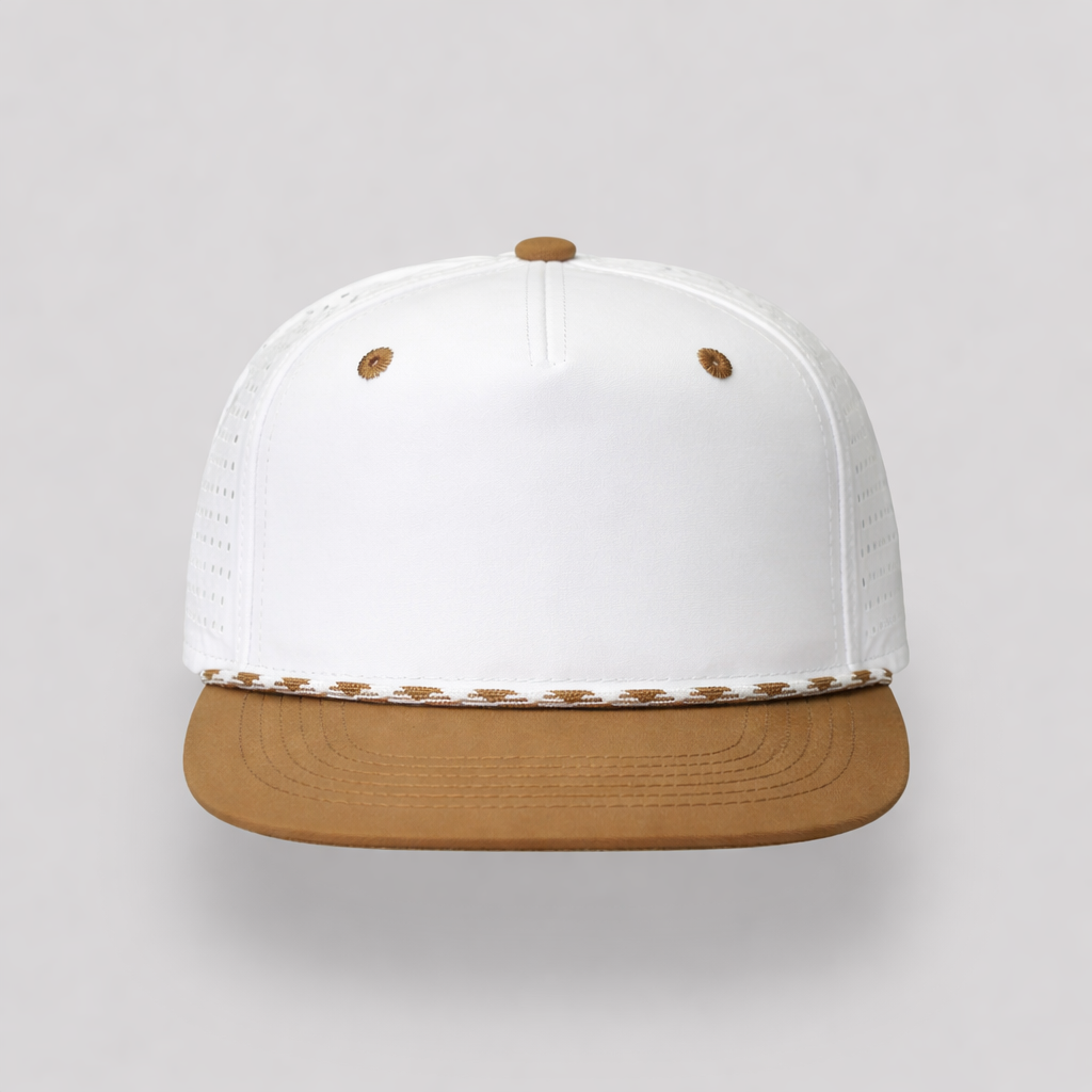 Perforated Structured White-Burnt Orange / White-Orange Rope