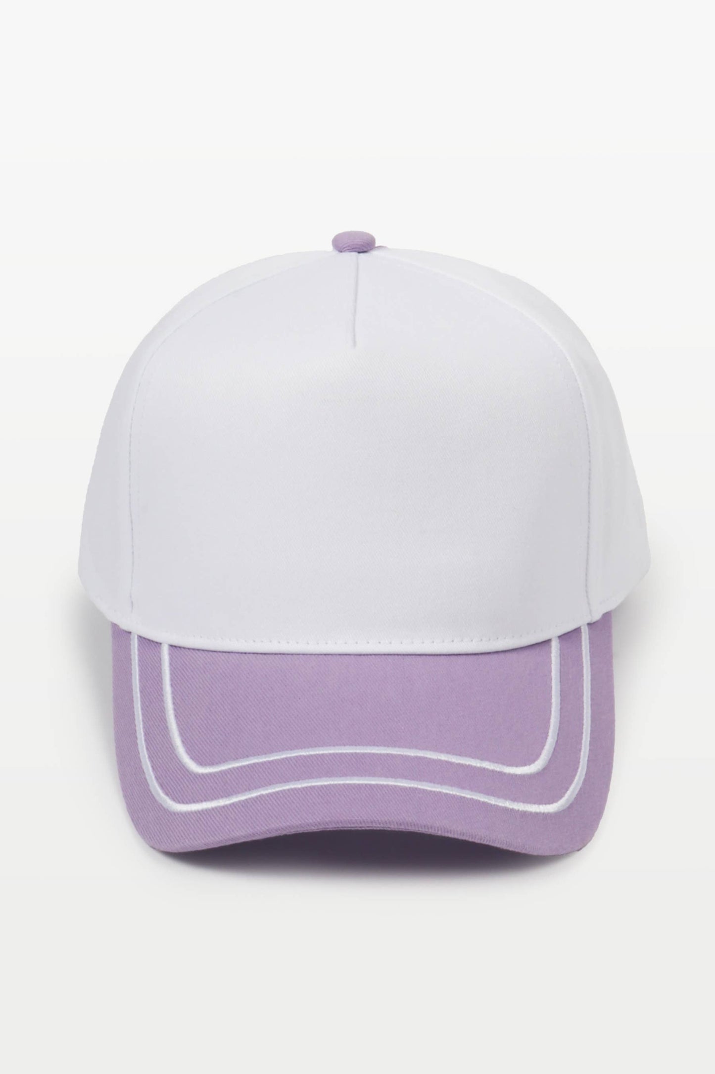 Retro Stripe Brim Two Tone 5-Panel Cap: Blue
