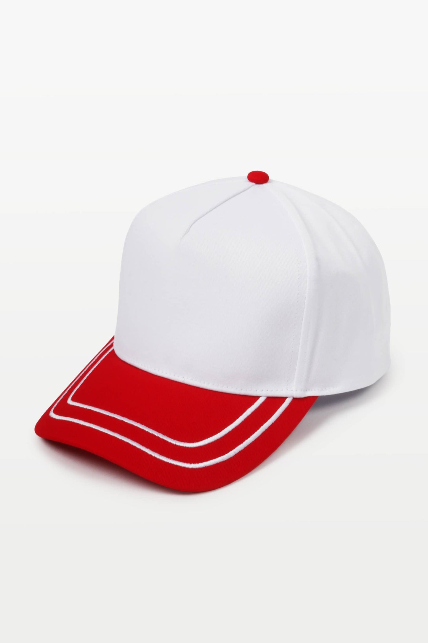 Retro Stripe Brim Two Tone 5-Panel Cap: Blue