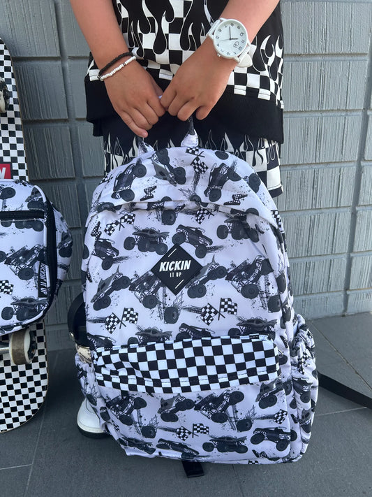 Trucks themed backpack