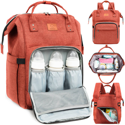 Original Diaper Bag Backpack, Baby Bags with Changing Pad: Rustic Red