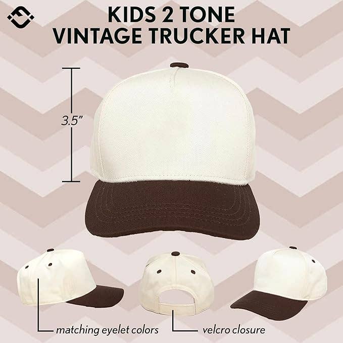 Kids/Baby Two Tone Vintage Cap Brown/Beige:
