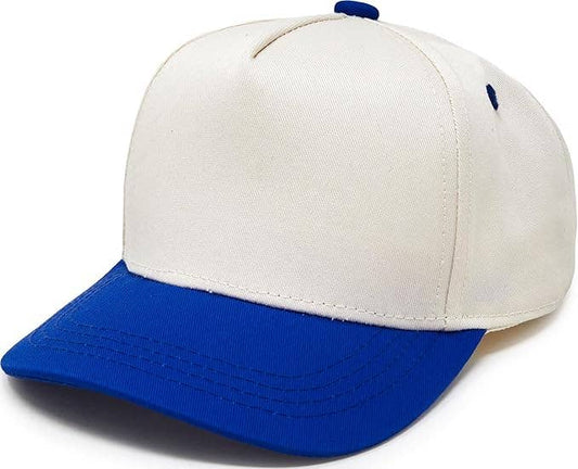 Kids/Baby Two Tone Vintage Cap - Royal Blue/Beige: Medium/Large (2-9 Years)