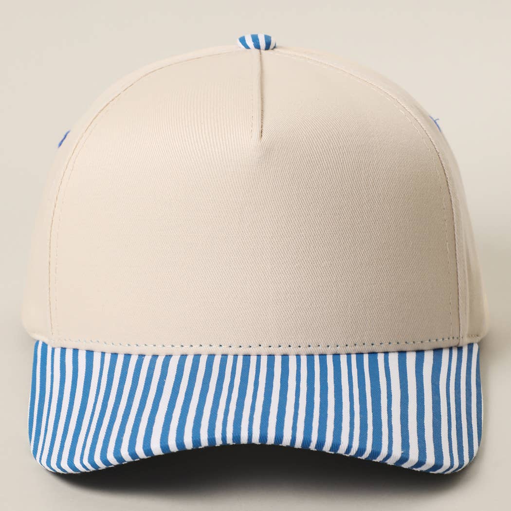 STRIPED BILL TRUCKER HAT : MINT / ONE SIZE