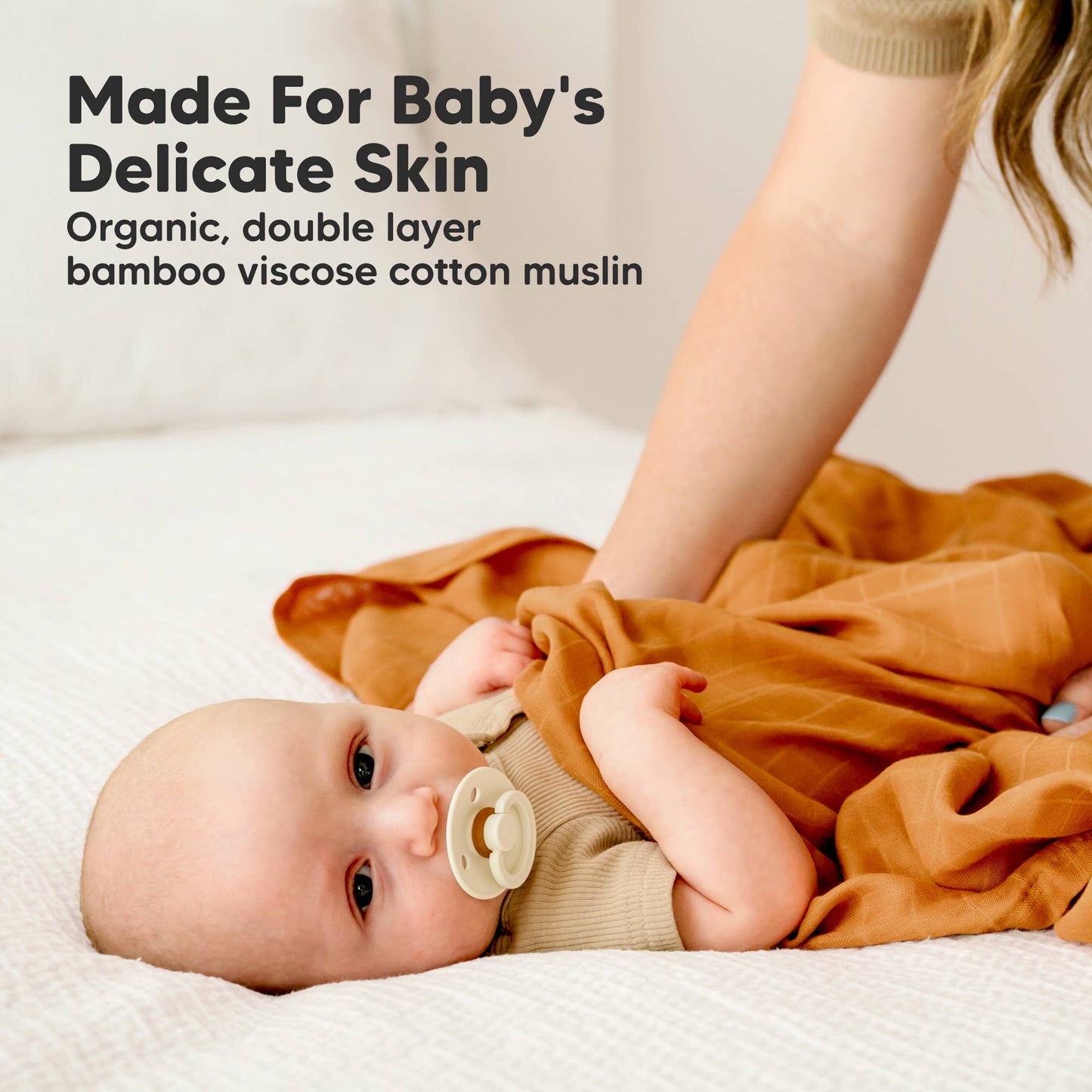 KeaBabies Lumi Muslin Swaddle Blankets: Spice
