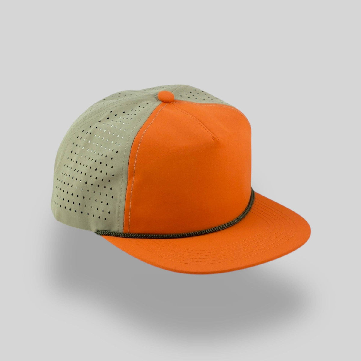 Perforated Orange-Tan / Green Rope