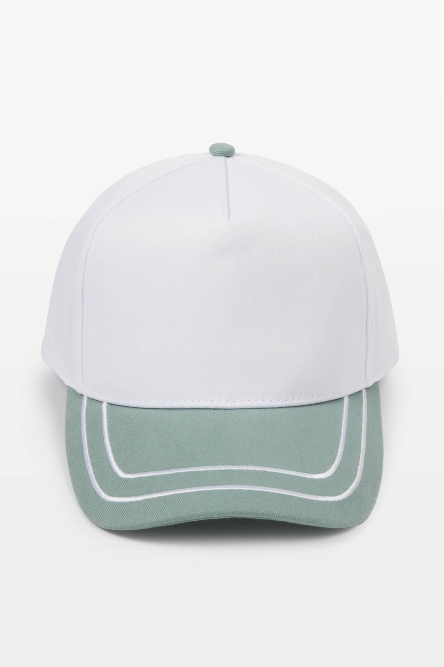 Retro Stripe Brim Two Tone 5-Panel Cap: Blue