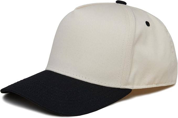 Kids/Baby Two Tone Vintage Cap - Black/Beige: Medium/Large (2-9 Years)