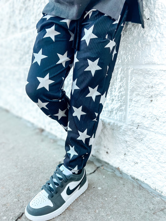 Stars Ribbed Joggers