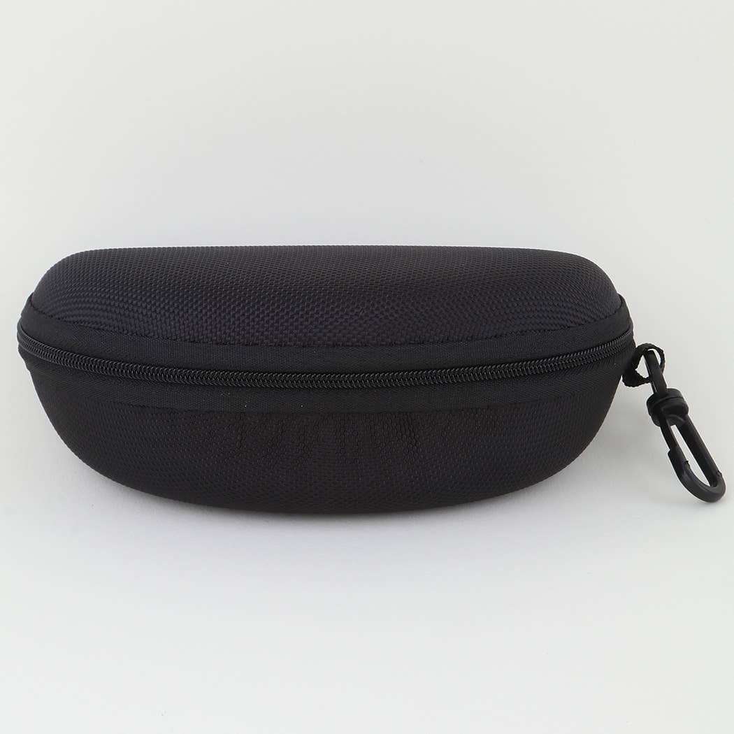 Black Mesh Zip Up Sunglasses Case: BK