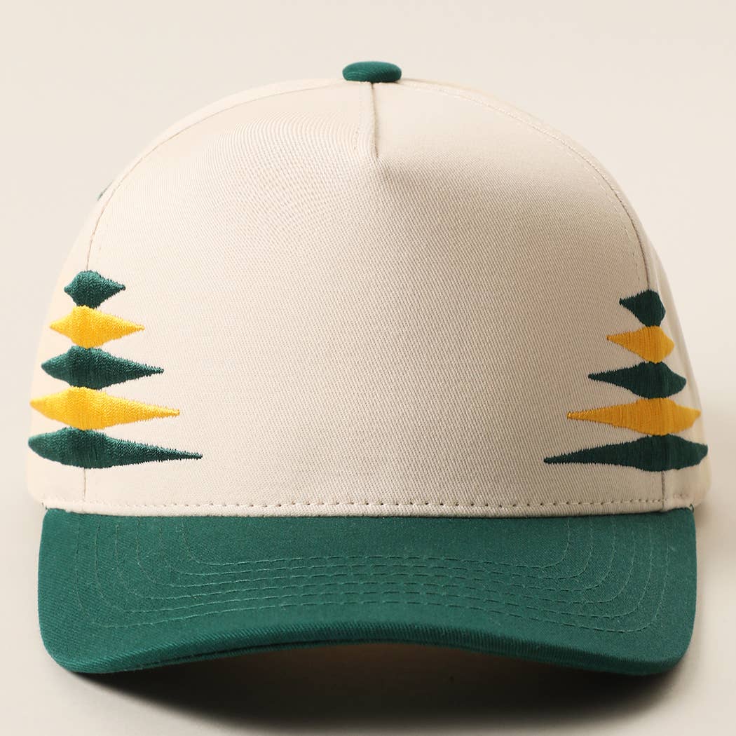 Two-Tone Diamond Cut Embroidered Trucker Hat: ORANGE/WHITE / ONE SIZE
