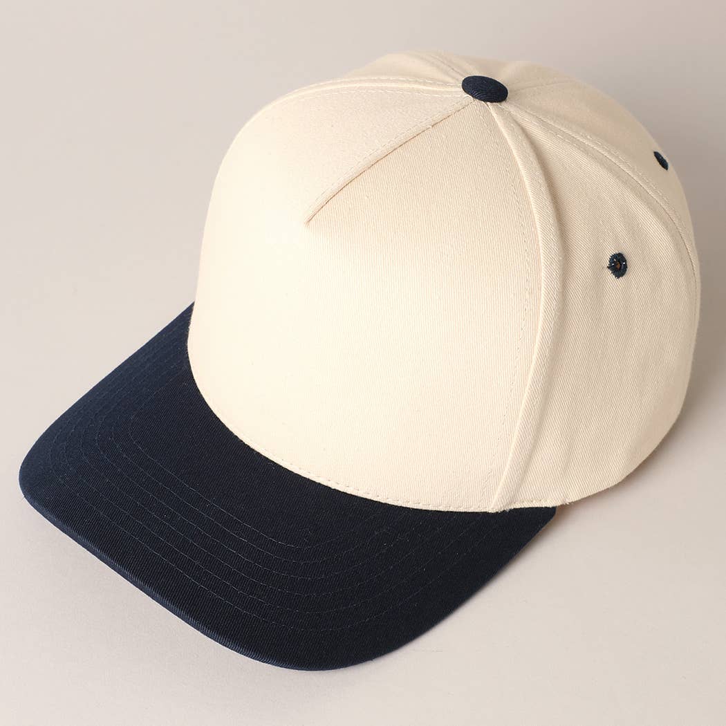 Plain Two-Tone Canvas Cotton Trucker Hat: HOT PINK / ONE SIZE