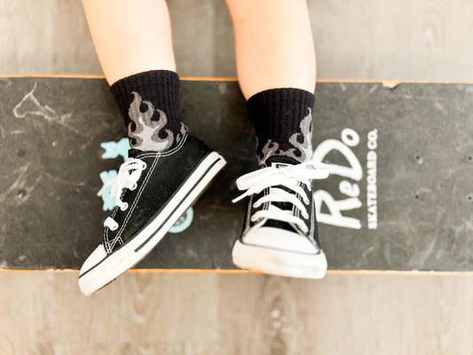 Monochrome flame socks