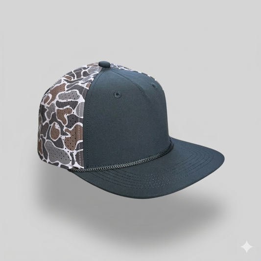 Perforated Structured Dark Slate-Smokeshow Camo/ Gray Rope