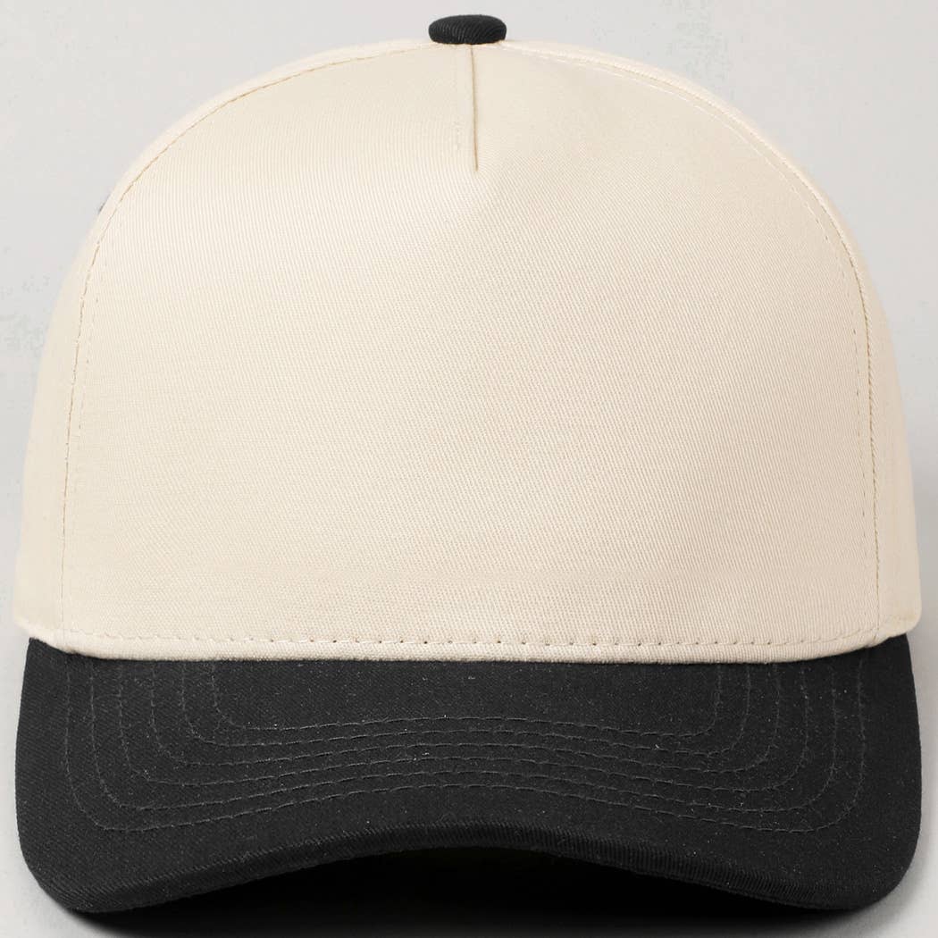 Plain Two-Tone Canvas Cotton Trucker Hat: HOT PINK / ONE SIZE